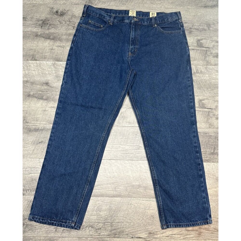Redhead Jeans Mens 40x30 Blue Denim Relaxed Straight Comfort Workwear Outdoor